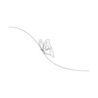 Continuous butterfly one line art 3 vector