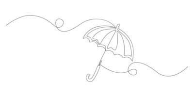 Continuous umbrella one line drawing vector