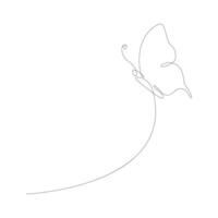 continuous butterfly single line art drawing sketch vector