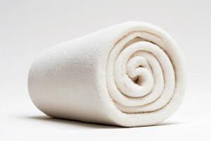 Rolled White Spa Towel with Fresh and Clean Texture, Ideal for Wellness and Relaxation, Hygienic and Soft Cotton Bath Essentials photo
