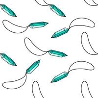 Hand drawn seamless pattern with turquoise crystal pendants in cartoon style vector