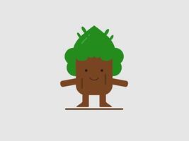This whimsical illustration features a cute tree character with a friendly face vector
