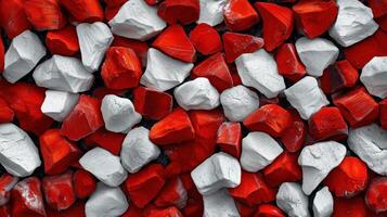 Red and White Painted Charcoal Texture, Bold Abstract Pattern for Creative Backgrounds photo