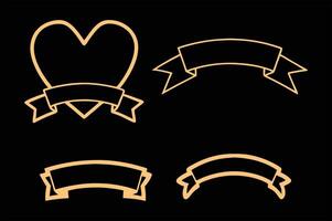 Stylish Ribbon Design Elements Set . vector