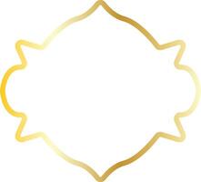 Golden Arabic Frame Decoration in Geometric Design vector
