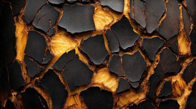 Close-Up of Burnt Toast Bread, Cracked Texture and Pattern, Concept of Food Art and Abstract Texture photo
