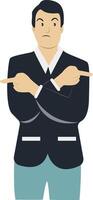 Illustration of Male Confused and Thinking in Flat Design. vector