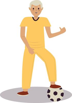 Illustration of Healthy Lifestyle Grandpa in Flat Cartoon Design.