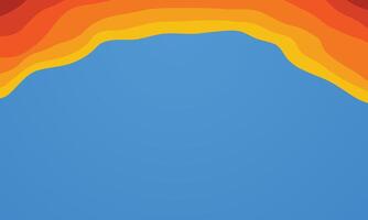 abstract orange gradient waves moving on blue background. vector