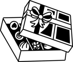 A doodle style illustration depicting a chocolate box vector