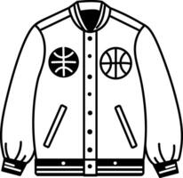 A doodle style illustration of a basketball jacket vector