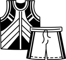 Hand drawn illustration of basketball player clothes vector