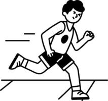 Doodle illustration of a playing doing endurance running training vector