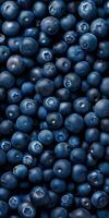 Fresh Blueberries with Deep Blue Vibrant Texture Digital Illustration for Mobile Wallpaper photo