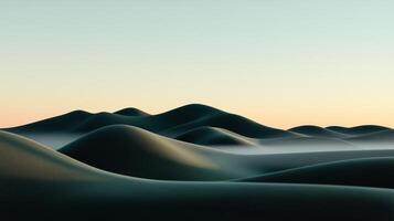 An abstract landscape with mountains and fog photo