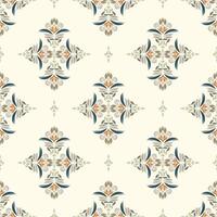 Jacquard patterned fabric print, Damask, Patterned textile, motifs on white background vector