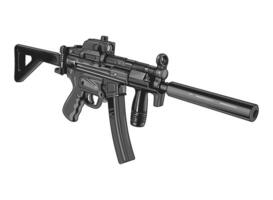 Illustration of an MP5 submachine gun, featuring intricate line work and shading vector