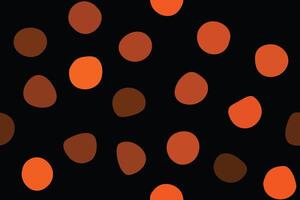 Abstract Polkadot Pattern with Autumn Colored Spots on Black Background vector