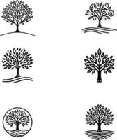 Tree icons set vector