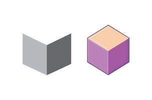 Clean Cube 3D Icon vector