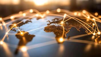 A digital representation of global connectivity and networking. photo