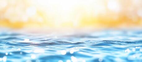 A serene view of shimmering water with a bright, glowing background. photo