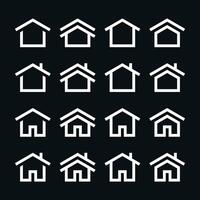 Set of line icons designs representing home illustration. Simple symbol of house and home vector