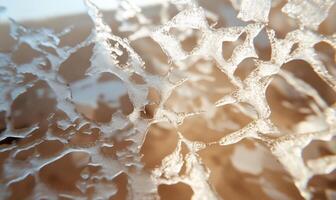 Close-up of intricate, translucent structure resembling organic material. photo