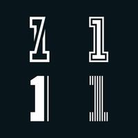 Set of creative number 1 logo design vector