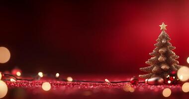 A festive scene featuring a Christmas tree and decorative lights. photo