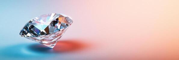 A sparkling diamond on a gradient background, showcasing its brilliance. photo