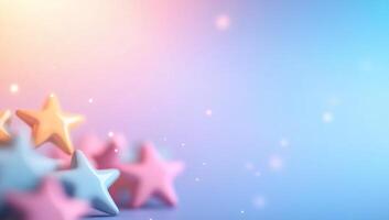 Soft pastel stars on a gradient background with a dreamy atmosphere. photo