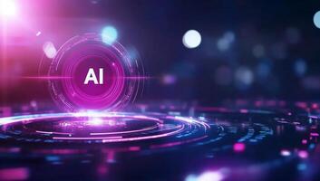 Abstract representation of AI technology with glowing elements. photo
