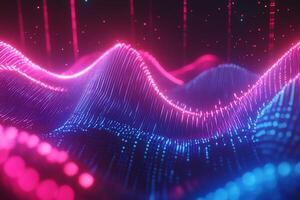Abstract visualization of sound waves in vibrant colors. photo