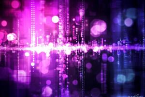 Abstract digital design with vibrant colors and glowing elements. photo