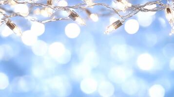 A blurred background with decorative lights creating a festive atmosphere. photo