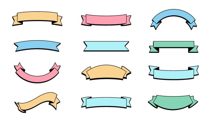 Set of colorful ribbons illustration
