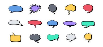 A set of speech bubbles with different colors vector