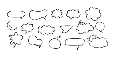A set of speech bubbles with different shapes vector