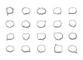A set of speech bubbles with different shapes vector