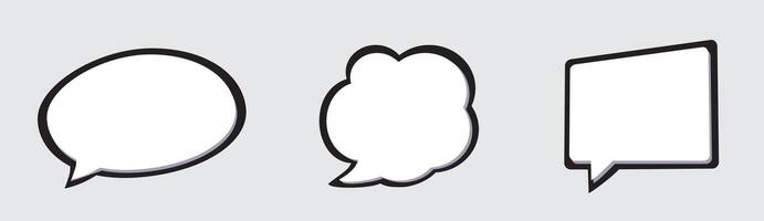 Three speech bubbles with different shapes on a white background vector
