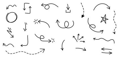 A set of different arrows editable stroke vector