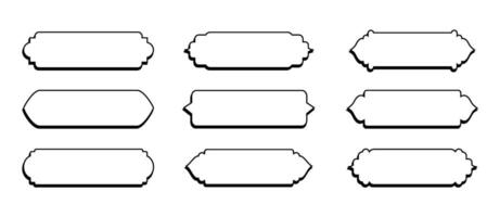 A set of black and white frames for a design vector