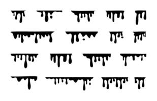 A set of dripping paint on a white background vector