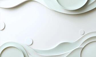 Abstract design featuring layered curves and circles in soft tones. photo