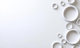 A minimalist design featuring various white circles on a light background. photo