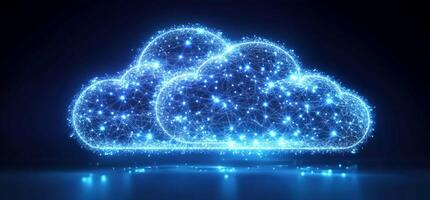 Digital representation of clouds symbolizing data storage and connectivity. photo