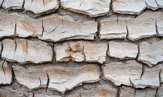 Close-up of textured tree bark showcasing natural patterns and colors. photo