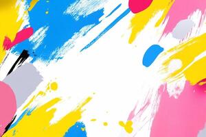Abstract colorful paint splashes on a white background. photo
