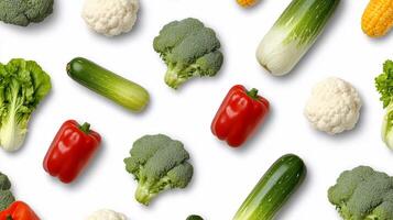 A variety of vegetables are arranged in a pattern photo